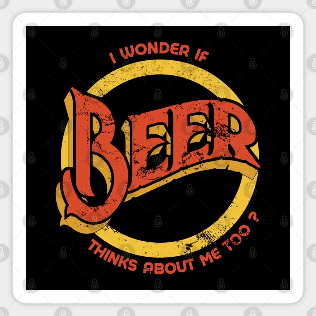 Funny Beer Distressed Style Sticker by NineBlack